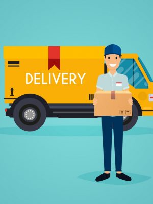 Delivery Man And Track Flat Design Modern Vector 14145126.jpg